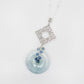 Blue Jade with Peranakan Tile and Kyanite Vine Necklace - BJN6S