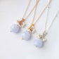 Blue Lace Agate with Pearl Cluster Necklace