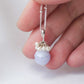 Blue Lace Agate with Pearl Cluster Necklace