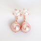 Sunburst Pearl Ear Studs with Pink Baroque Pearls - BPE5