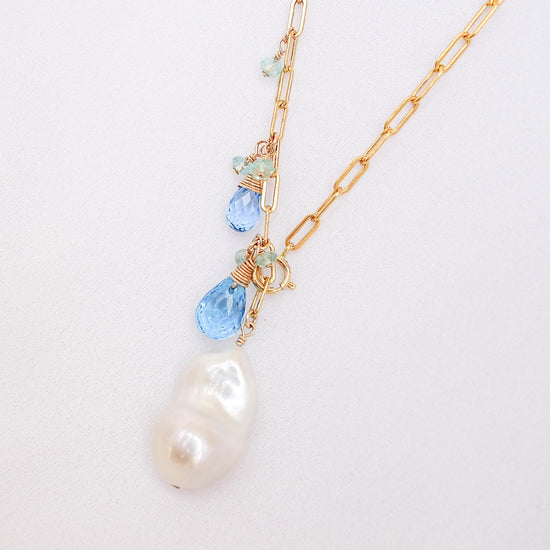 3 Way Asymmetrical Baroque Pearl Necklace - BPN13Y