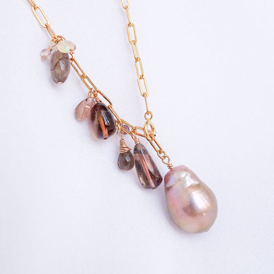 3 Way Asymmetrical Baroque Pearl Necklace - BPN18Y