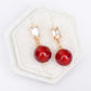 Baguette Ear Studs with Red Agate