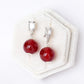 Baguette Ear Studs with Red Agate