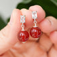 Baguette Ear Studs with Red Agate