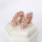 Blush Pearl Glitzy Hoop Earrings