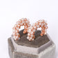 Blush Pearl and  Moonstone Encrusted Glitzy Hoop Earrings