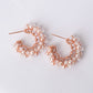 Blush Pearl and  Moonstone Encrusted Glitzy Hoop Earrings