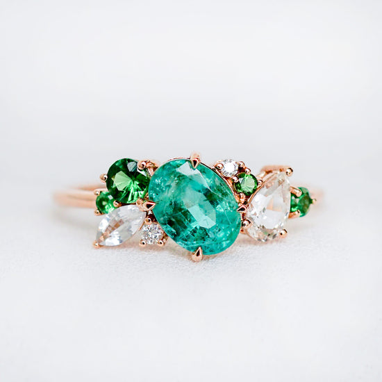 Bouquet De Fleurs Ring in 14K - Emerald
