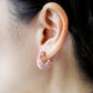 Peach Opal Encrusted Glitzy Hoop Earrings