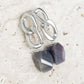 Chain Link Ear Studs with Botswana Agate Nugget - CLE7S