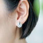Chic Jade Donut Silver Ear Studs - C2