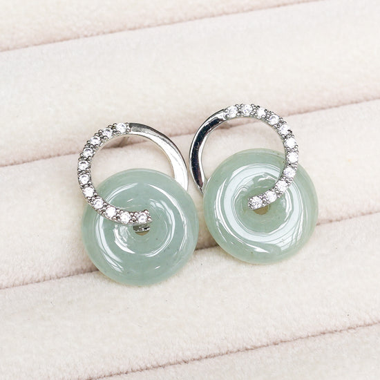 Cross Loop Jade Earrings CS1