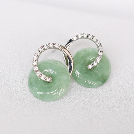 Cross Loop Jade Earrings CS3