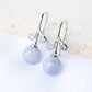 CZ Leaf Hook Earrings with Lavender Jade