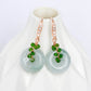 Sparkly Hook Earrings with Jade & Chrome Diopside Vine