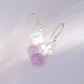 Pink Amethyst and Clover MOP Hook Earrings