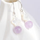 Pink Amethyst and Clover MOP Hook Earrings