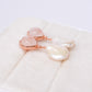 Rose Quartz and Pearl Earrings