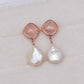 Rose Quartz and Pearl Earrings