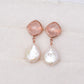 Rose Quartz and Pearl Earrings