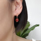 Intricate Ear Hoops with Red Agate