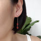 Diamond Ear Studs with Red Agate