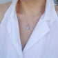 Blue Lace Agate with Pearl Cluster Necklace