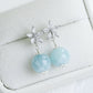 Dainty Daisy Ear Studs with Aquamarine