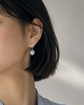 Dainty Daisy Ear Studs with Aquamarine