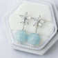 Dainty Daisy Ear Studs with Aquamarine