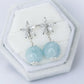 Dainty Daisy Ear Studs with Aquamarine