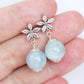 Dainty Daisy Ear Studs with Aquamarine