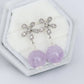 Dainty Floral Ear Studs with Pink Amethyst