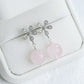 Dainty Floral Ear Studs with Rose Quartz