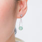 Dangling Apple Green Jade with Solitaire CZ Ear Studs