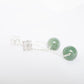 Dangling Sage Green Jade with Diamond Ear Studs