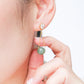Dangling Sage Green Jade with Oval CZ Ear Studs