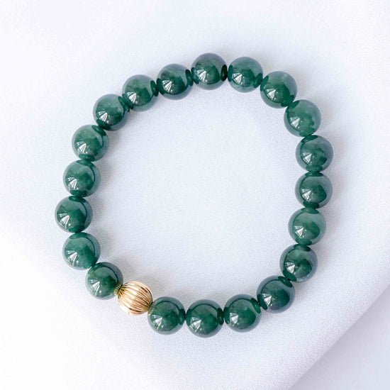 Dark Glacial Teal Jade Bracelet GJ2