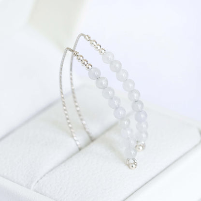 White Jade Arc Earrings A1
