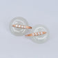 Chic CZ Hook Earrings with White Jade