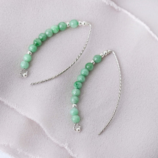 Green Jade Arc Earrings A1