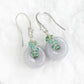 Vivid Lavender Jade with Emerald Vine Earrings - Dapped Hook