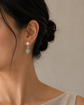 Edison Pearl and Green Jade Earrings