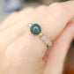 White and Pine Accent Jade Ring