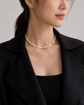 Elongated Pearl Choker Necklace