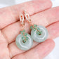 Chain Link Hoop Earrings with Emerald Vine