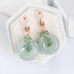 Chain Link Hoop Earrings with Emerald Vine