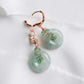 Chain Link Hoop Earrings with Emerald Vine