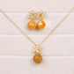 Faceted Golden Jade with Orchid Pendant Necklace